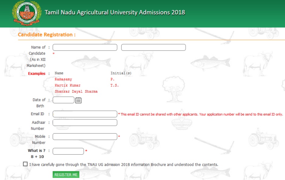 Tamil Nadu Agricultural University, Coimbatore Admissions 2020