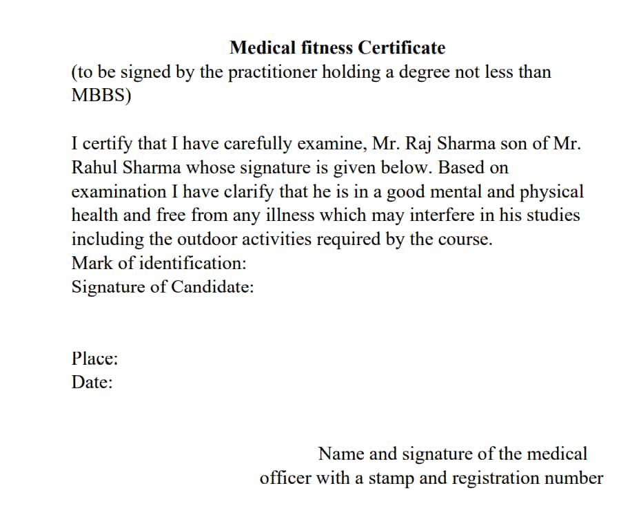 Medical Certificate Format for Students Sample Format PDF Files