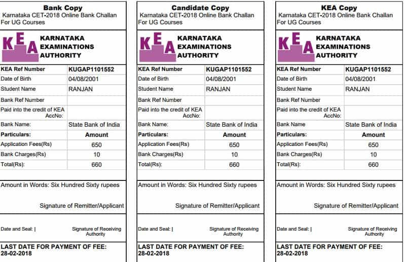 2018 form kcet sample application KCET Process 2020 Application