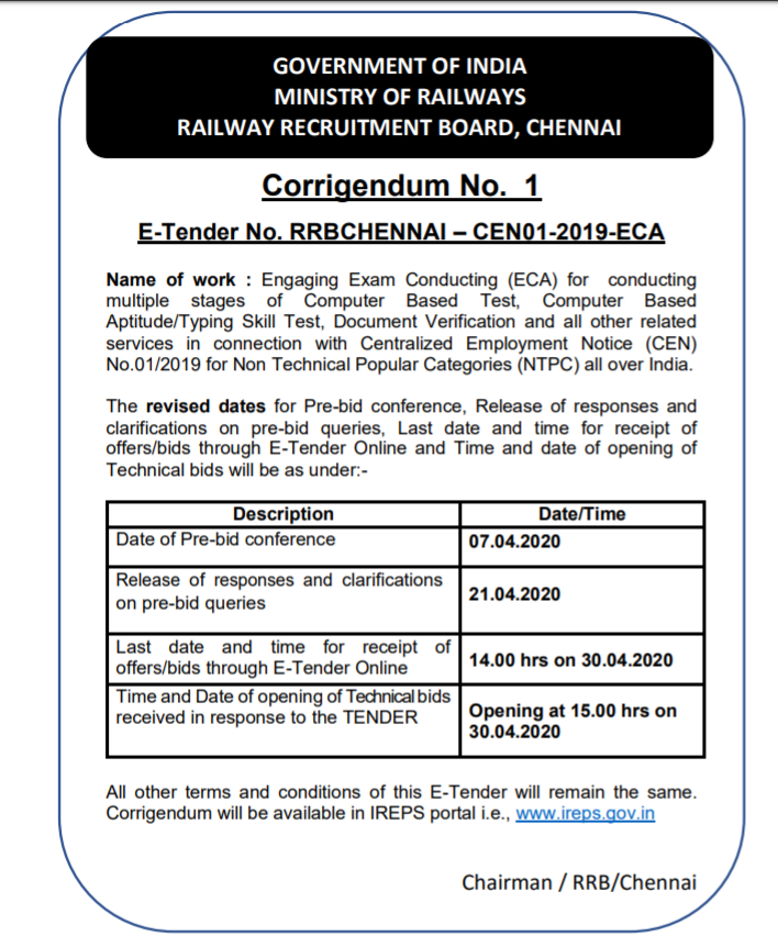 NTPC E Tender 2024 Etenders for Exam Conducting Agency