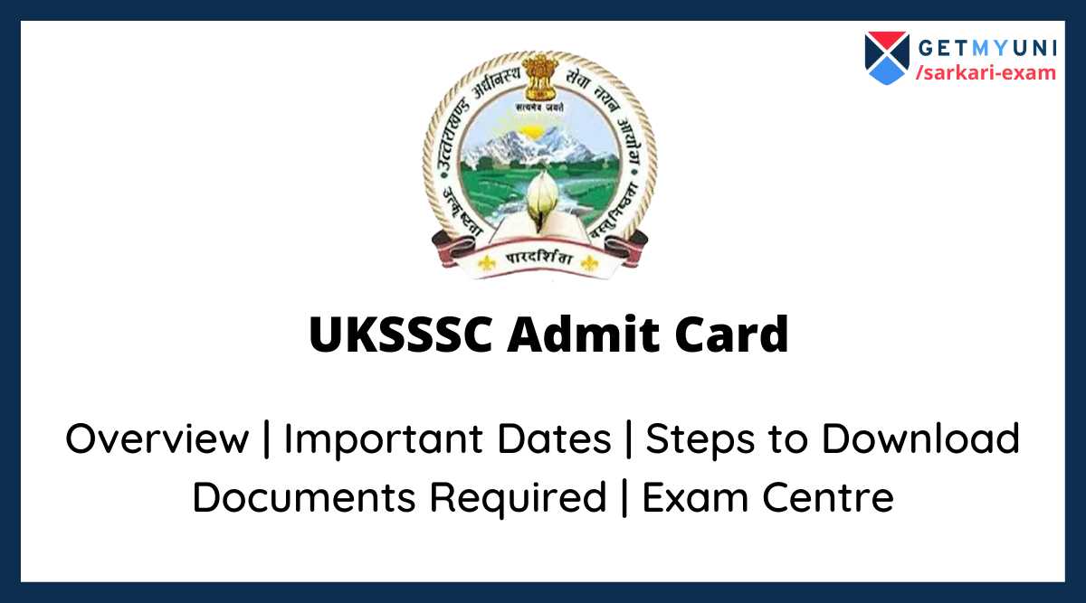 UKSSSC Admit Card 2022 Download Hall Ticket uksssc.gov.in